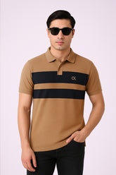 Calven Kleen Men’s Branded Cotton PQ Shirt in Brown